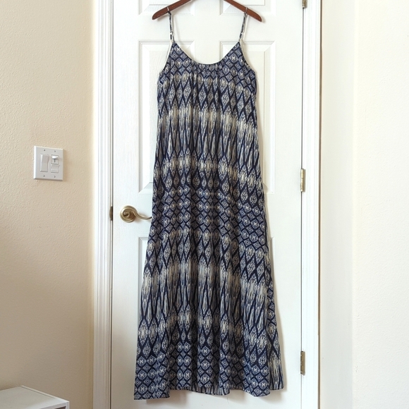 Show Me Your Mumu Turlington Bohemian Printed Sleeveless Trapeze Maxi Dress Navy - Picture 1 of 12